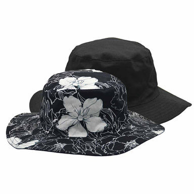 Junior Reversible Wide Brim Cotton Boonie Hat - Karen Keith Hats Bucket Hat Great hats by Karen Keith CH98K-F Black S/M (56-57 cm) 