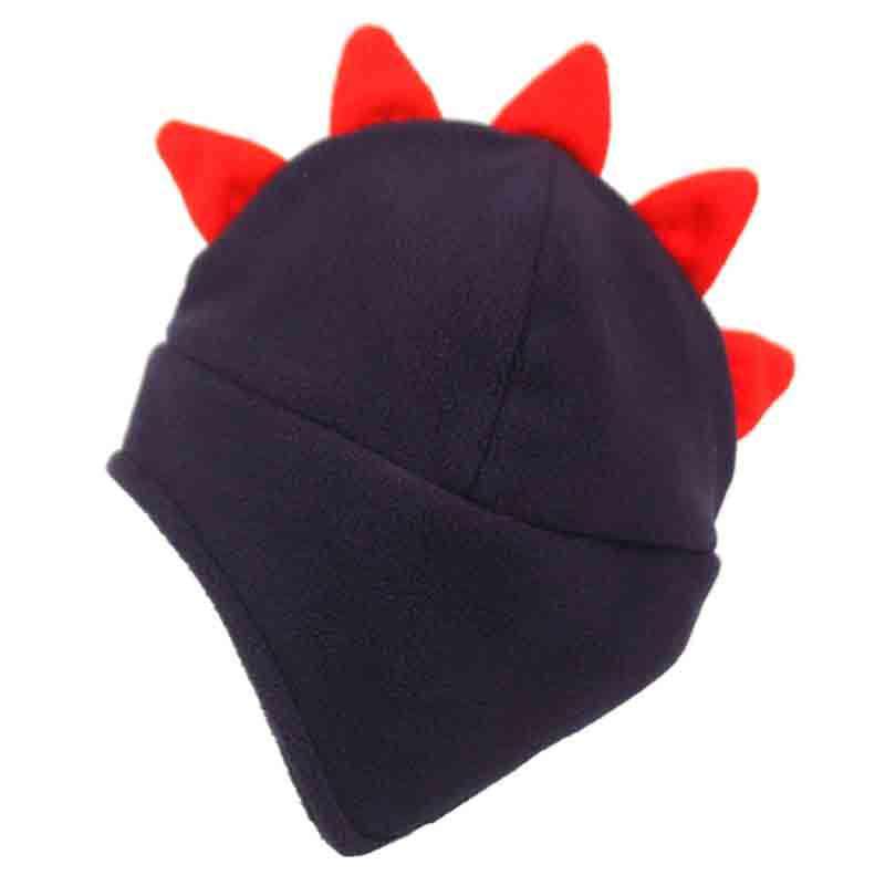 Kid's Fleece Trapper with Dinosaur Spikes Trapper Hat Epoch Hats kd2755nv Navy/Red XS (50-53 cm) 