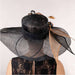 Black and Tan Long Bow Wide Brim Derby Hat - KaKyCO Dress Hat KaKyCO    