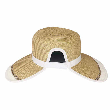 Karen Keith Straw No Back Hat with Ponytail Hole Facesaver Hat Great hats by Karen Keith    
