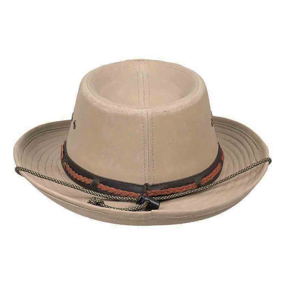 Khaki Cotton Tiller with Chin Cord - Legendary Stetson Hats, Gambler Hat - SetarTrading Hats 