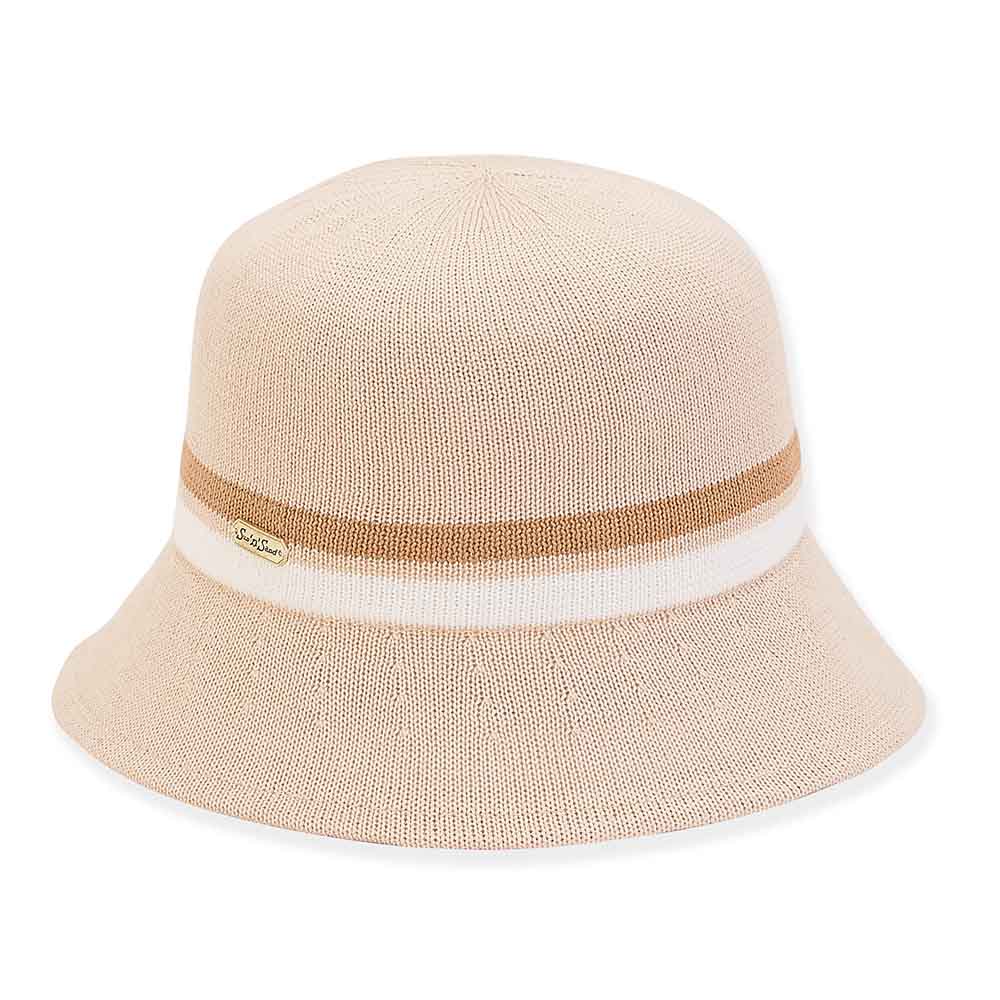 Knit Bucket Hat for Women - Sun 'N' Sand Hats Cloche Sun N Sand Hats HH2749B Natural OS (57 cm) 