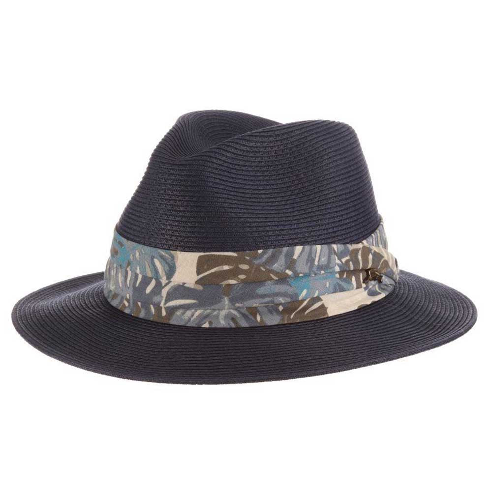 Ko Lipe - Tommy Bahama Men's Safari Hat with Tropical Band Fedora Hat Tommy Bahama Hats TBW247 Navy S/M (22 3/8") 