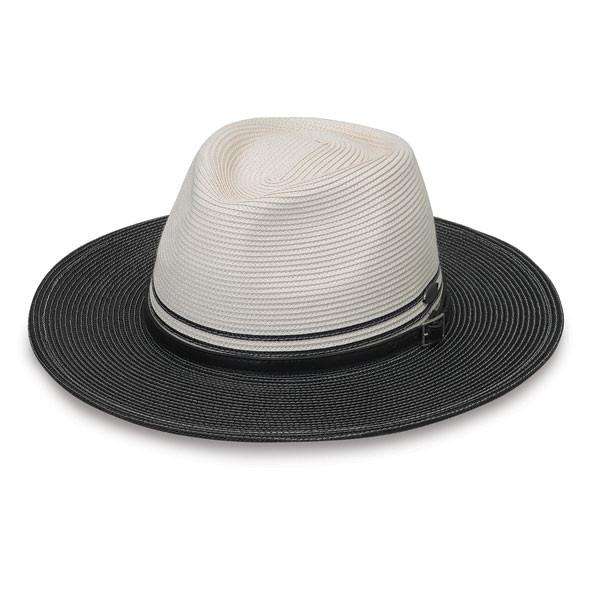 Kristy Two Tone Fedora Hat - Wallaroo Hats Safari Hat Wallaroo Hats KRI-22-BK Ivory/Black M/L (58 cm) 