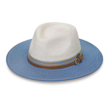 Kristy XL Fedora by Wallaroo Hat Company Safari Hat Wallaroo Hats KRIXL-BL Ivory/Ice Blue XL (61 cm)