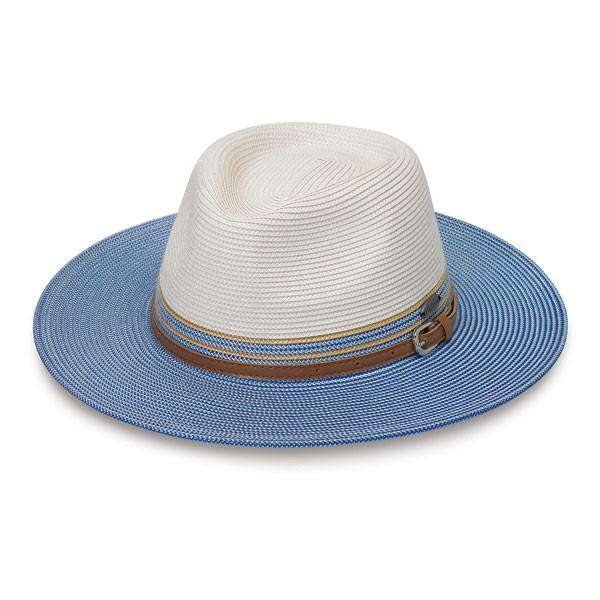 Kristy Two Tone Fedora Hat - Wallaroo Hats Safari Hat Wallaroo Hats KRI-22-BL Ivory/Ice Blue M/L (58 cm) 