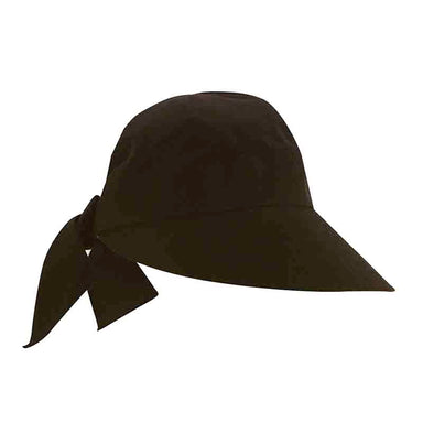 Cotton Facesaver Cap with Bow - Cappelli Hats Cap Cappelli Straworld L70SW-BK Black OS (57 cm) 
