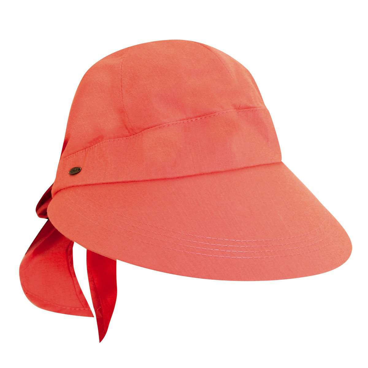 Cotton Facesaver Cap with Bow - Cappelli Hats Cap Cappelli Straworld l70swCO Coral Medium (57 cm) 