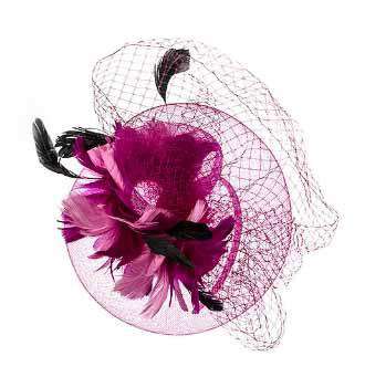 Two Tone Feather Flower Fascinator Fascinator Something Special Hat Flb7325FC Fuchsia  