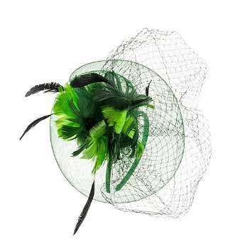 Two Tone Feather Flower Fascinator Fascinator Something Special Hat Flb7325GN Green  