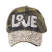 LOVE Bedazzled Studded Baseball Cap Cap Something Special Hat LB7589CF Camouflage  