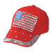 Studded Bill USA Baseball Cap - Red, White and Blue Collection Cap Something Special Hat LB7628Rd Red  