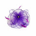 Checkered Mesh and Flower Fascinator with Beads Fascinator Something Special Hat lb7716LV Purple  