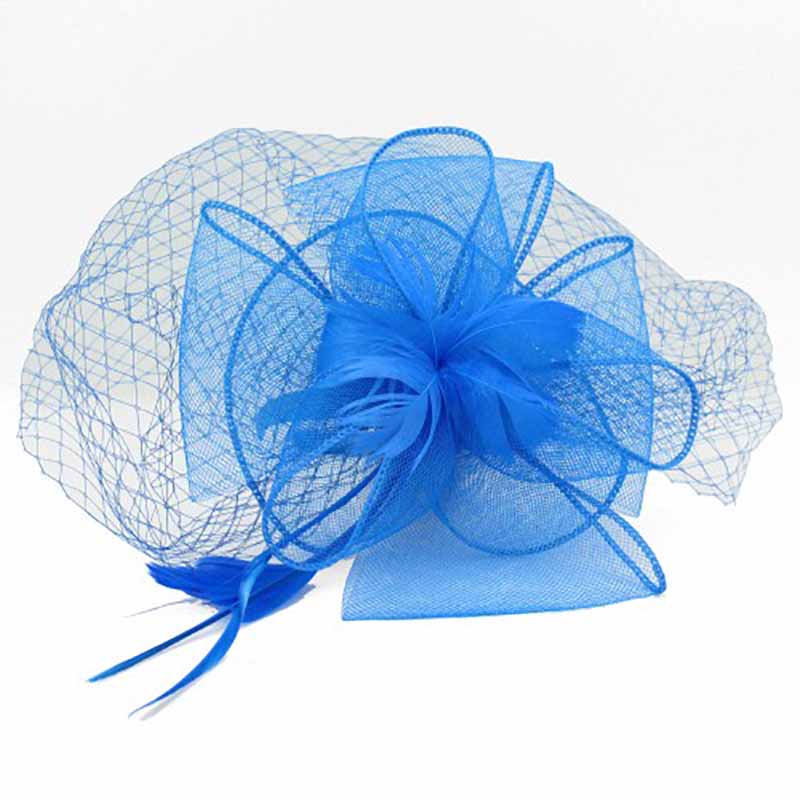 Feather Flower Fascinator with Netting Veil Fascinator Something Special Hat    