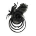 Multi Hoop Fascinator with Rose - Something Special Collection Fascinator Something Special Hat LB7953BK Black  