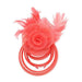 Multi Hoop Fascinator with Rose - Something Special Collection Fascinator Something Special Hat LB7953CO Coral  