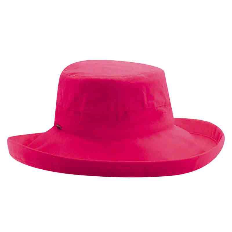 Cotton Up Turned Large Brim Sun Hat - Scala Hats for Women Kettle Brim Hat Scala Hats LC399-FUC Fuchsia M/L (57 - 58 cm) 