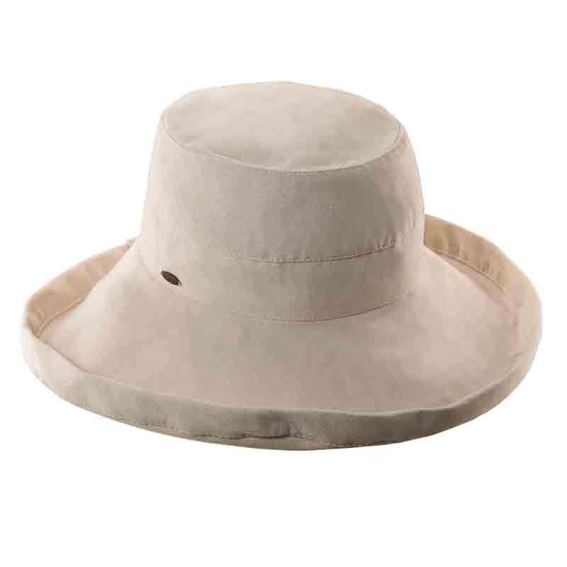 Women's Scala Cotton Big Brim Hat, Black
