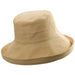 Up Turned Brim Linen Sun Hat in Neutral Colors - Tropical Trends Kettle Brim Hat Dorfman Hat Co. lc635WT Wheat  