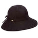 Cotton Facesaver Hat with Bow for Small Heads - Scala Collection Hats Facesaver Hat Scala Hats LC799-BlK Black Small (56 cm) 