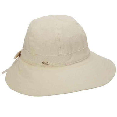 Cotton Facesaver Hat with Bow for Small Heads - Scala Collection Hats Facesaver Hat Scala Hats LC799-NAT Natural Small (56 cm) 