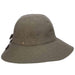 Cotton Facesaver Hat with Bow for Small Heads - Scala Collection Hats Facesaver Hat Scala Hats LC799-OLIVE Olive Small (56 cm) 