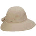 Cotton Facesaver Hat with Bow for Small Heads - Scala Collection Hats Facesaver Hat Scala Hats LC799-TAUPE Taupe Small (56 cm) 