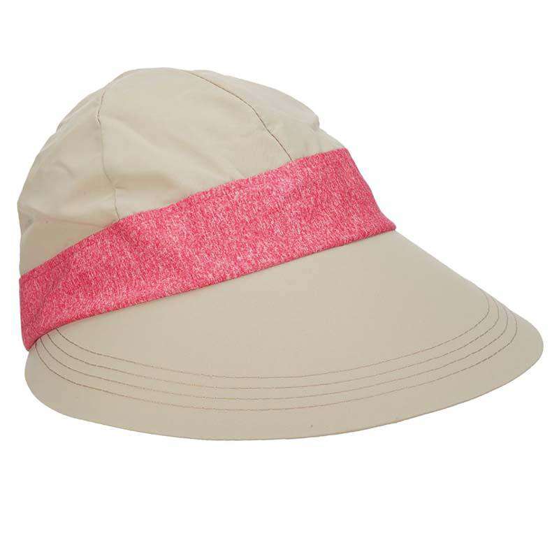 Facesaver Cap with Contrast Band - Tropical Trends Facesaver Hat Dorfman Hat Co. lc803fc Fucshia  