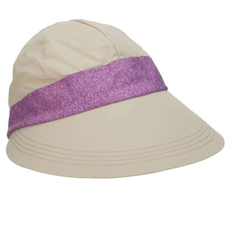 Facesaver Cap with Contrast Band - Tropical Trends Facesaver Hat Dorfman Hat Co. lc803pp Purple  