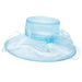 Turquoise Organza Hat with White Trim - Scala Collezione Dress Hat Scala Hats ld13tq Turquoise  