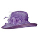 Crinoline Dress Hat with Up Turned Brim - Scala Collezione Dress Hat Scala Hats LD83LV Lavender  