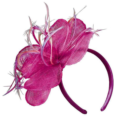 Sinamay Flower Fascinator with Feathers - Scala Collezione, Fascinator - SetarTrading Hats 