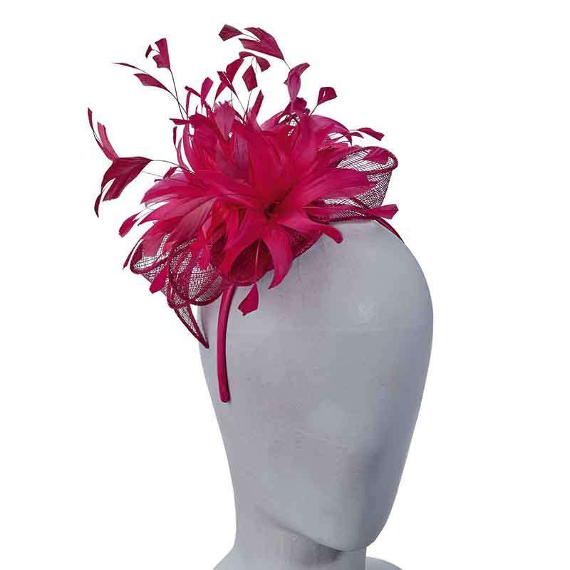 Sinamay Bow with Feather Burst Fascinator - Scala Collezione Fascinator Scala Hats    
