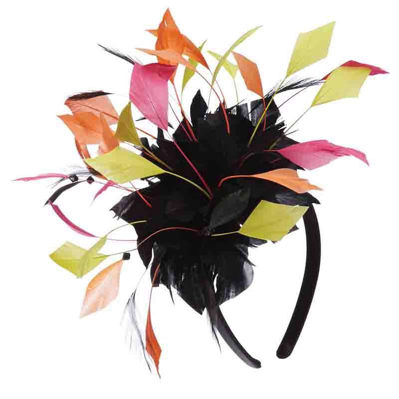 Colorful Feather Burst Fascinator Headband - Scala Collezione Fascinator Scala Hats    