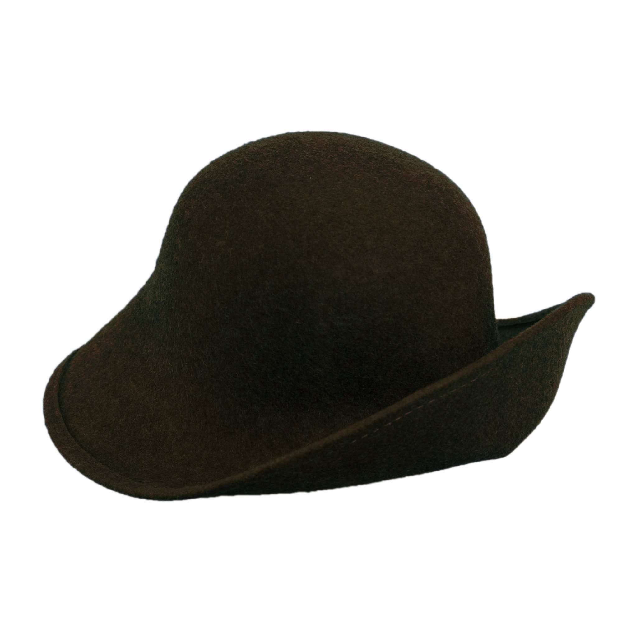 Wool Felt Hat with Shapeable Brim - Scala Hats Cloche Scala Hats LF10BB Brown  