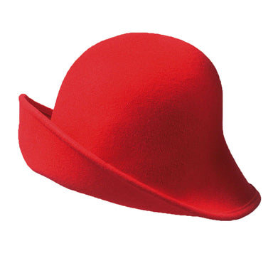 Wool Felt Hat with Shapeable Brim - Scala Hats Cloche Scala Hats LF10BB Red  