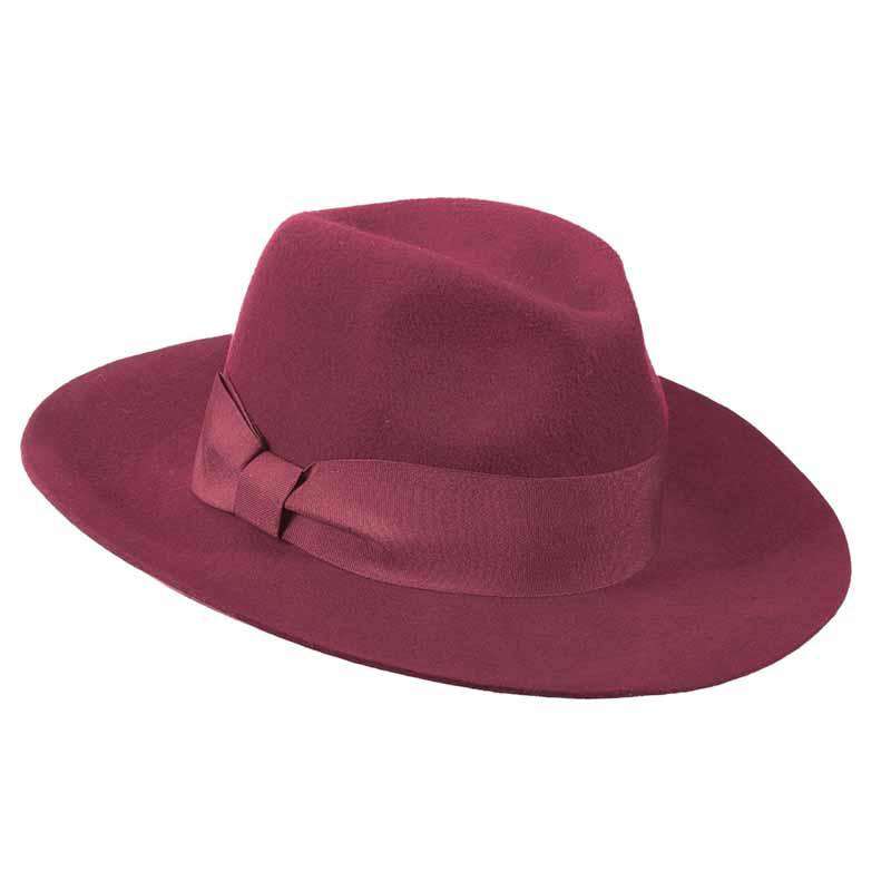 Wool Felt Floppy Brim Fedora Hat - Scala Collezione, Fedora Hat - SetarTrading Hats 