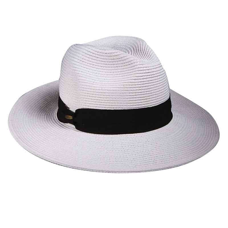 Wide Brim Safari Hat with Black Ribbon Band - Scala Collezione, Safari Hat - SetarTrading Hats 