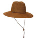 Sewn Ribbon Brim Safari Hat with Chin Cord - Scala Hats Safari Hat Scala Hats lp201BN Brown  