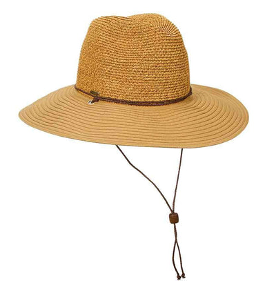 Sewn Ribbon Brim Safari Hat with Chin Cord - Scala Hats Safari Hat Scala Hats lp201kh Khaki  