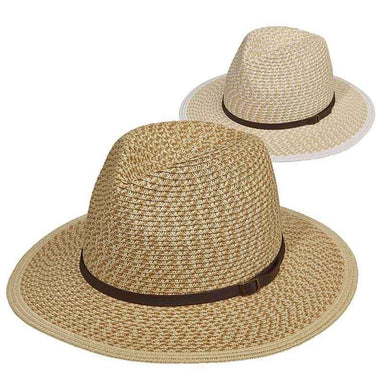 Mix Braid Safari Hat with Leatherette Band - Tropical Trends Safari Hat Dorfman Hat Co.    