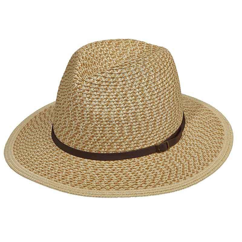 Mix Braid Safari Hat with Leatherette Band - Tropical Trends Safari Hat Dorfman Hat Co. lp207Nt Natural tweed  