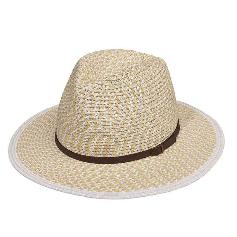Mix Braid Safari Hat with Leatherette Band - Tropical Trends Safari Hat Dorfman Hat Co. lp207Wt White tweed  