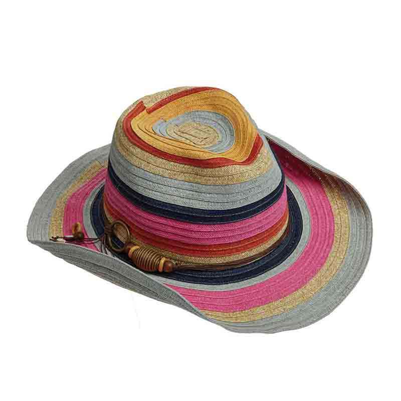 Colorful Striped Cowboy Hat - Tropical Trends Cowboy Hat Dorfman Hat Co. lp212bl Blue  