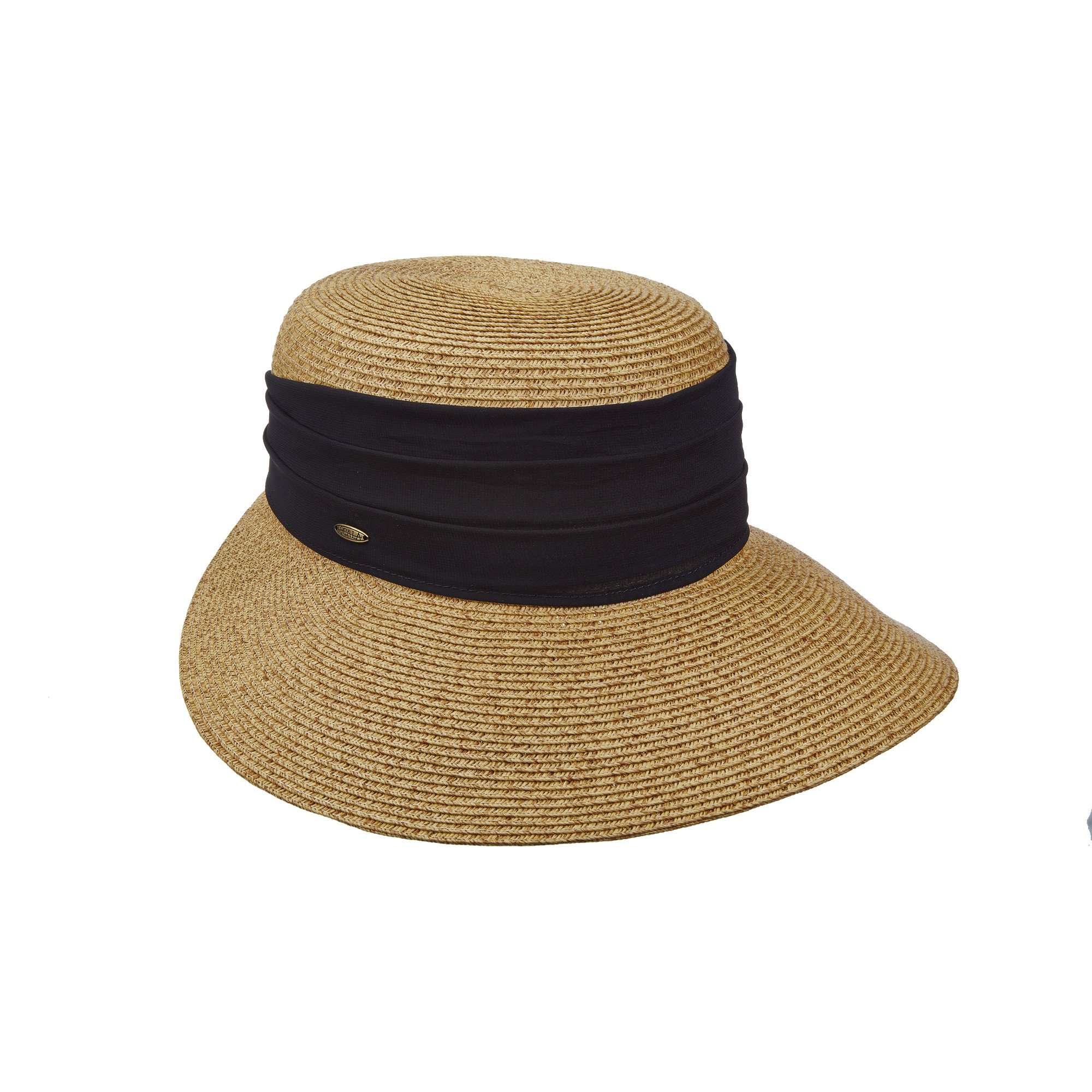 Facesaver with Wide Chiffon Band - Scala Collection Hats Facesaver Hat Scala Hats lp241TT Toast  