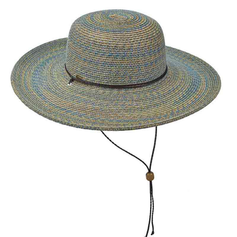 Multi Color Summer Floppy Hat with Chin Strap - Scala Collezione, Wide Brim Sun Hat - SetarTrading Hats 