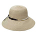 Shapeable Brim Summer Hat with Pearl Bead Band - Scala Hats Wide Brim Hat Scala Hats lp244NT Natural  