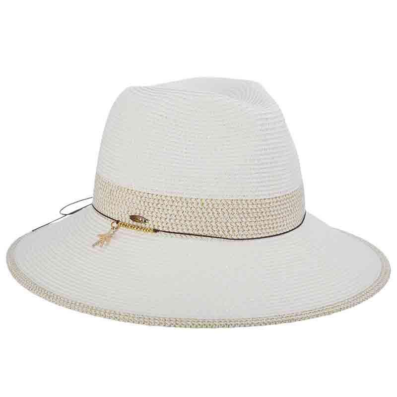 Metallic Band White Safari Hat - Scala Hats Safari Hat Scala Hats lp26gd Gold  