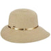 Metallic Facesaver Sun Hat with Belt Accent - Scala Hats Facesaver Hat Scala Hats LP257GD Gold  