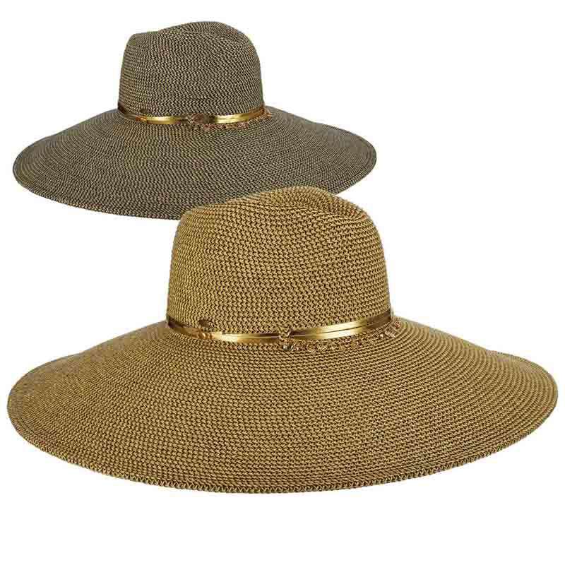 Extra Large Brim Summer Safari Hat with Metallic Accent - Scala Hats, Safari Hat - SetarTrading Hats 